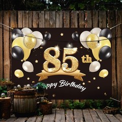 Happy 85th Birthday Banner Backdrop – 85 Birthday Party Decorations Supplies …