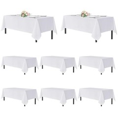 Table Cloths Rectangle, 8 Pack Tablecoths 8 Pack 54×108 Inch, Rectangle White