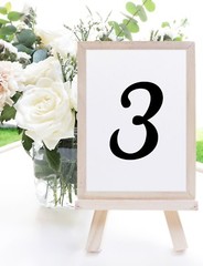 TABLE NUMBERS 3″ Vinyl Decal Stickers – Wedding Seating Reception Rehearsal