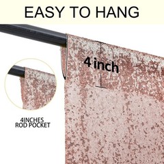 10×10FT Rose Gold Sequin Backdrop Curtain, Photography Backdrop Glitter Cur
