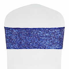 10/25/50/100Pcs Spandex Stretch Sequin Chair Sashes Bow Band Wedding Party Decor