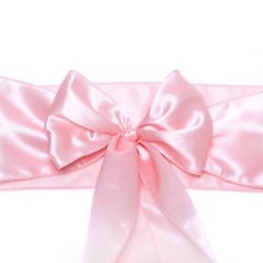 100 Blush Pink Satin Chair Sashes Silky Sateen Chair Bows wedding party décor