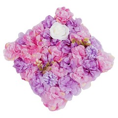 6X Artificial Flower Walls Silk Rose Hydrangea Floral Panels for Wedding 15*15in