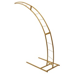 6.5ft Gold Metal Crescent Moon Wedding Arch Stand, Curved Flower Balloon Frame