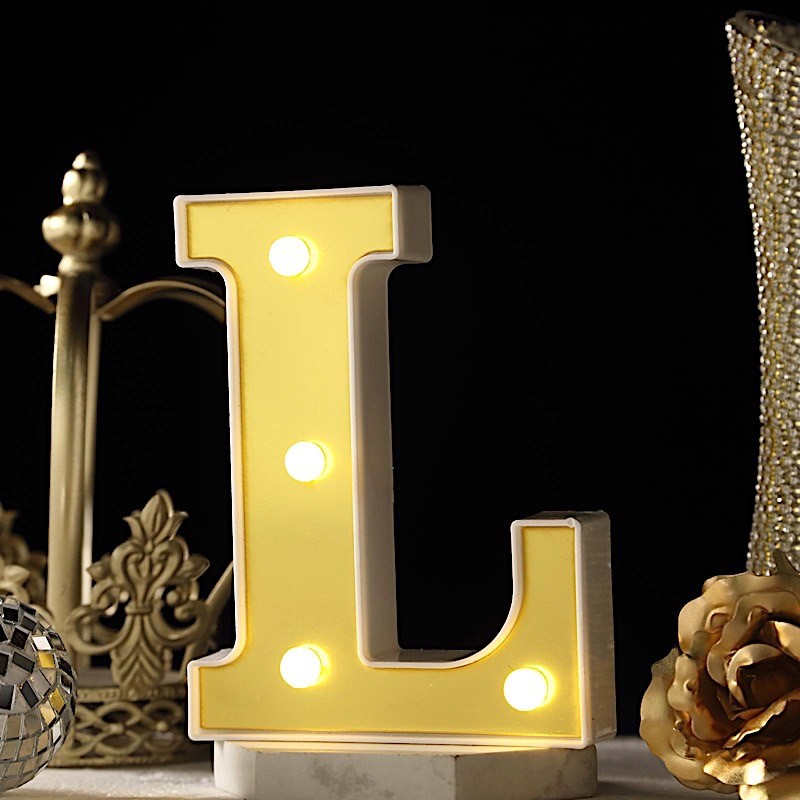 6″ tall GOLD L LED Lighted Marquee Letters Sign Party Wedding Events Decorations