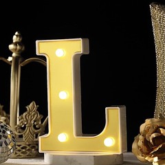 6″ tall GOLD L LED Lighted Marquee Letters Sign Party Wedding Events Decorations