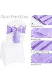 27 Satin Chair Sashes Banquet Chair Cover Bows Wedding Party Kitchen lavender