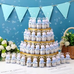 150 Pcs Blue Floral Wedding Party Bubbles Bulk with Bubble Solution Wedding M…