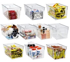 10 PACK Clear Storage Bins Clear Storage Containers for Kitchen Pantry Organi…
