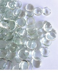 30 Lb. Flat Glass Marbles/Pebbles for Vase Filler Etc (Clear, 0.65″ ~2700 PCs)