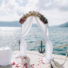 White Sheer Wedding Arch Draping Fabric Backdrop Party Ceremony Decoration New