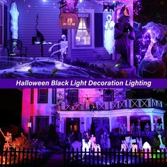 Halloween Christmas LED Black Light,1 Pack 110V Plug-in Outdoor Blacklight,12…