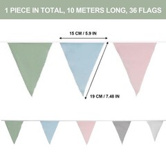 Soft Cotton Bunting Banner With 36 Triangle Flags For Any Event 10M/33 Ft