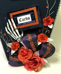 Halloween Wedding card box,coffin,orange,gothic,fabric,custom,personalized,navy