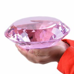 200mm Huge Pink Crystal Diamond Paperweight Wedding Centerpieces Gifts
