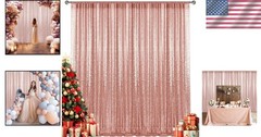 10x10FT Rose Gold Sequin Backdrop for Events