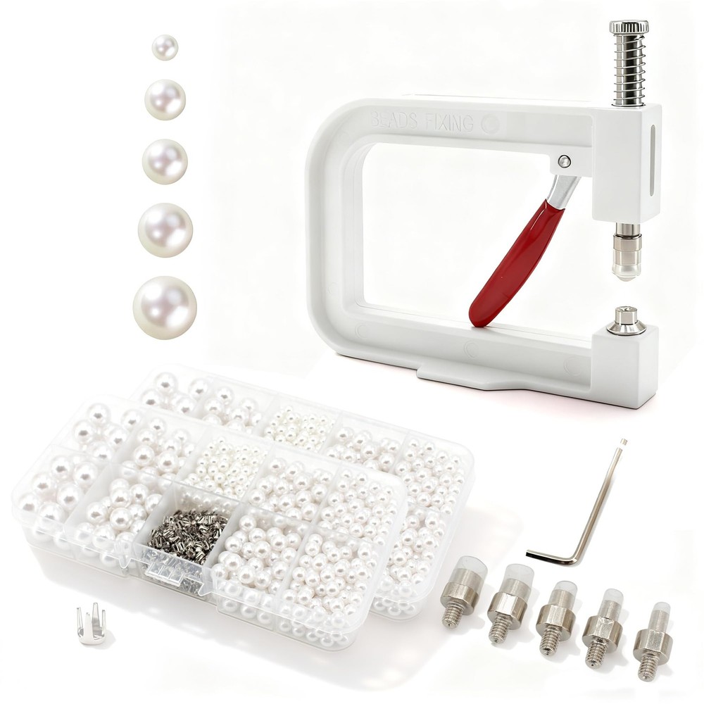 Pearl Setting Machine Hand Press Tools 2 Boxes White No Holes