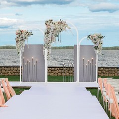 Large Wedding Arch Backdrop Set of 3 Metal White Arched Frame Stand Party Decor