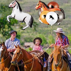 Threan 44 Pcs Horse Party Decoration Including 12 Inch Horse Latex Balloon 30…