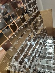24 SILVER Square Sequin Shimmer Wall Photo Backdrop Panels Party Decorations GC1