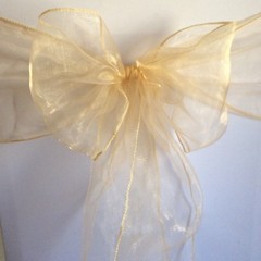 Champagne organza chair sashes chair ties bows Chair ribbon wedding decoration