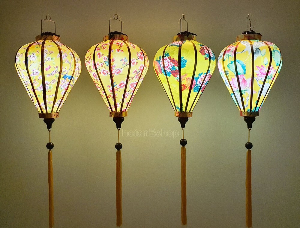Hoi An Silk Lanterns for Restaurant decorations Outdoor garden decor – Set 4 pcs