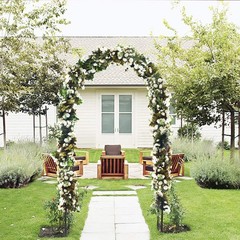 Rustproof Metal Garden Patio Arch Rose Arbour Archway Climbing Plant Trellis US