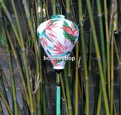 Lot of 16 pcs of 40cm HoiAn silk lanterns with flower printing on fabric