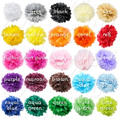 8 PC Paper Tissue Pom Poms 8″ 10″ 12″ 14″ 16″ Flower Wedding Party Pack piece