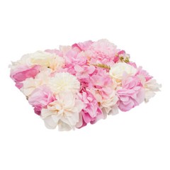 3D Flower Wall Panel-12pcs Artificial Flower Wall Background Silk Rose Wedding