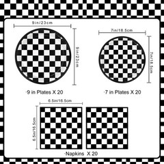 Oigco 60 PCS Race Car Birthday Party Decorations, Checkered Flag Plates and N…