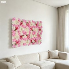 6 Pcs Artificial Flower Wall Panel, Artificial Floral Wall Decoration Backdrop