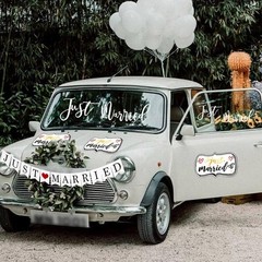 4 Pcs Just Married Wedding Car Decorations – Include Just Married Ornate Car Mag