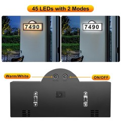 LED Solar Address Sign, Address Numbers for Yard with 2 Colors, Warm White & …