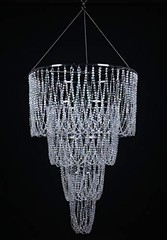 4 Tiers Large Wedding Chandelier, Faux Crystal Iridescent Beaded 24″W x 36″H
