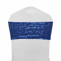 10/25/50/100Pcs Spandex Stretch Sequin Chair Sashes Bow Band Wedding Party Decor