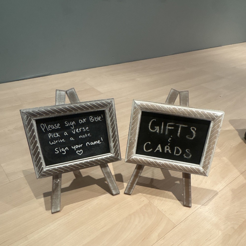 Wedding Direction Signs Set of 2 Rustic Wood Chalk Board Easel
