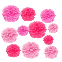 12Pcs Assorted Color Paper Flower Reusable Decor for Any Celebration