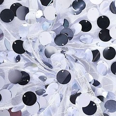 SILVER 8×8 ft Big Payette Sequined BACKDROP CURTAIN Wedding Events Decorations
