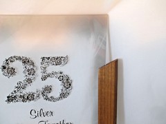SILVER ANNIVERSARY (25 YEAR) GLASS SERVING TRAY 15″ X 8″ USA SELLER