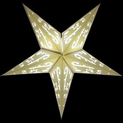 24″ Solid White Random Cut-Out Paper Star Lantern, Hanging Decoration