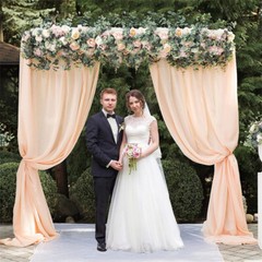 10ft Wedding Arches Ceremony Square Metal Balloon Arch Backdrop Stand In/Outdoor