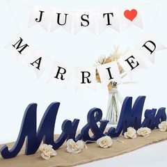 Navy Blue Mr & Mrs Sign Wedding Table Large Wooden Letters Wedding Decoration