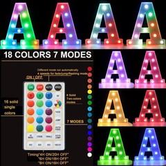 Pooqla Colorful Light Up Letters, Led Marquee Letter Light Sign Battery Power…