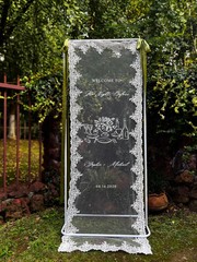 Sheer Lace Night Before Wedding Sign, Rehearsal Dinner Banner Decor