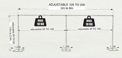 ADJUSTABLE QUICK BACKDROP KIT 8 FT TALL x 10 FT- 50 FT WIDE PIPE WITHOUT DRAPE