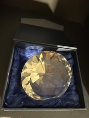 Crystal Diamond Paperweight Unique 6 inch, 150mm