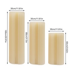 3pcs Foldable Cardboard Columns Display Cylinder Flowers Stand for Wedding Decor