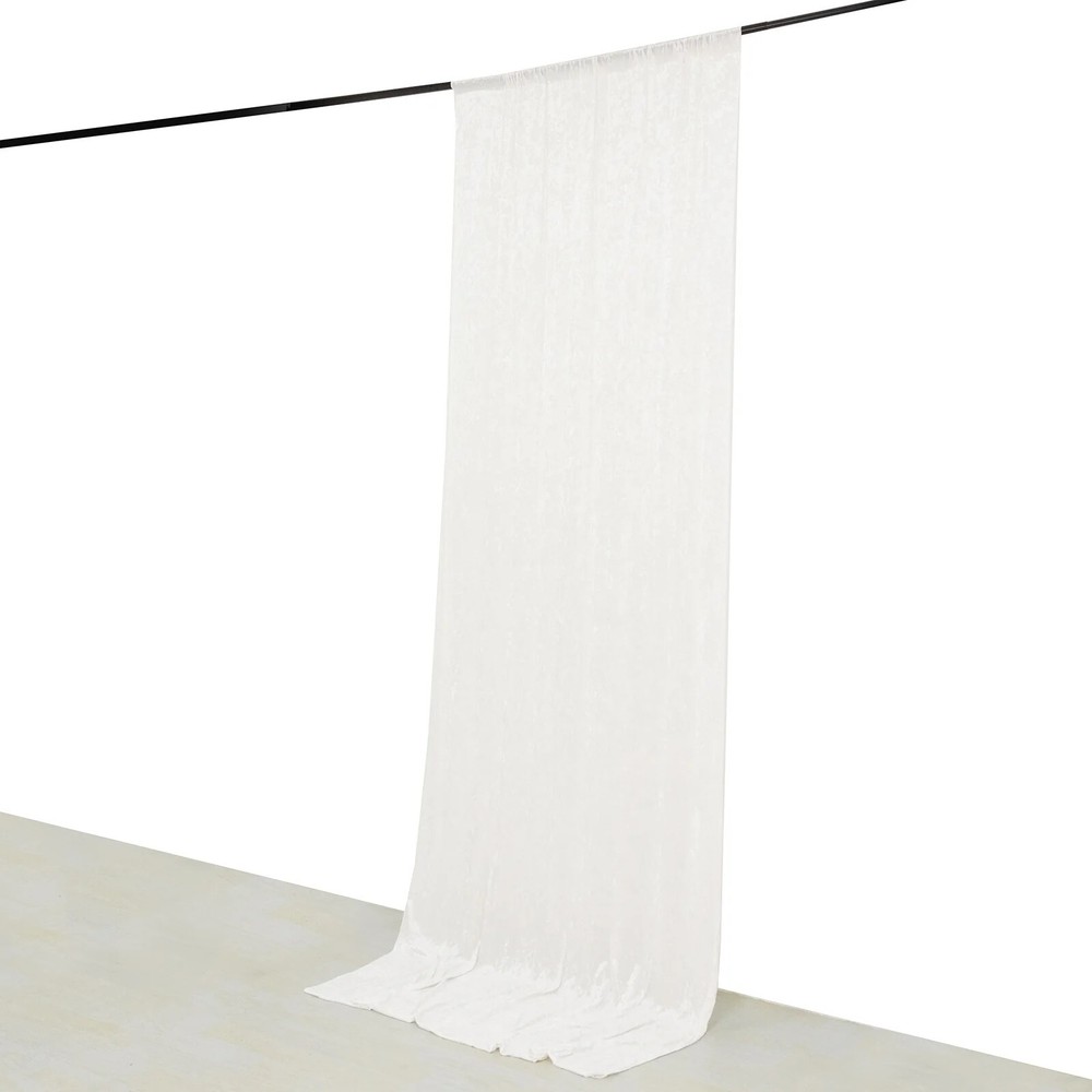 WHITE 5 ft Premium Velvet Backdrop Curtain Party Wedding Event Booth Decorations