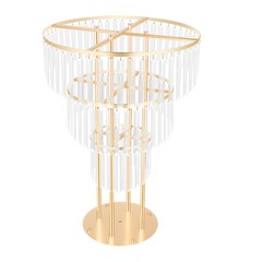 Wedding Gold Crystal Flower Stand Crystal Flower Stand Round Pedestal Stand